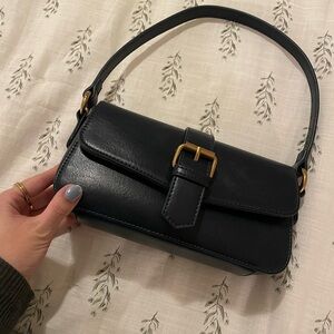 Black Leather Shoulder Bag